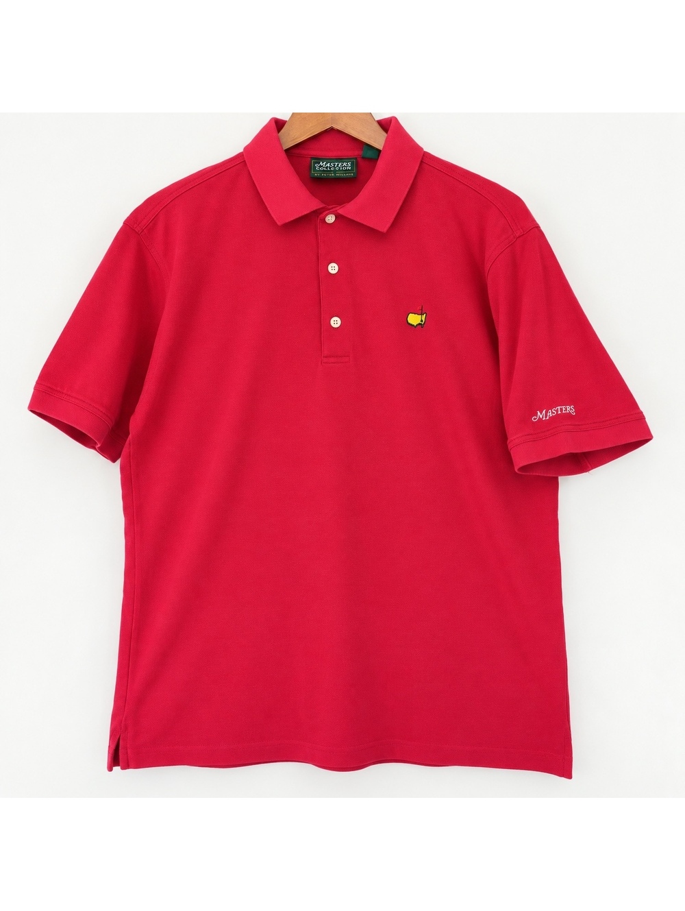 Masters Collection Red Polo Shirt Large 100% Pima Cotton Golf Embroidered
